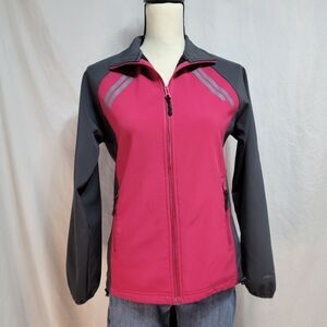 Avia outdoor zip fleece lined jacket, adjustable bottom, zippered pockets, sz S